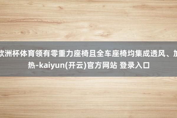   欧洲杯体育领有零重力座椅且全车座椅均集成透风、加热-kaiyun(开云)官方网站 登录入口
