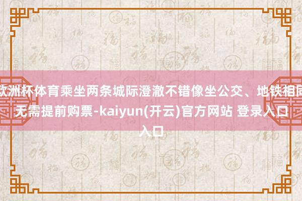   欧洲杯体育乘坐两条城际澄澈不错像坐公交、地铁相同无需提前购票-kaiyun(开云)官方网站 登录入口