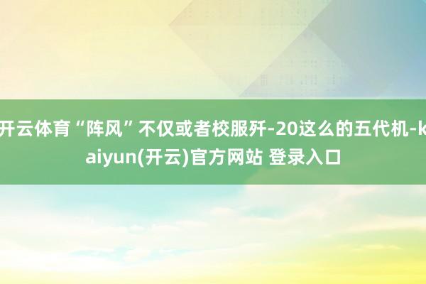   开云体育“阵风”不仅或者校服歼-20这么的五代机-kaiyun(开云)官方网站 登录入口