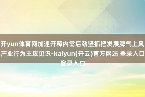   开yun体育网加速开释内需后劲坚抓把发展脾气上风产业行为主攻见识-kaiyun(开云)官方网站 登录入口