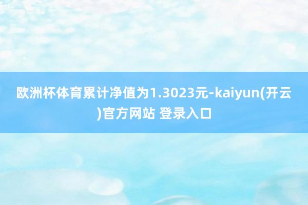   欧洲杯体育累计净值为1.3023元-kaiyun(开云)官方网站 登录入口