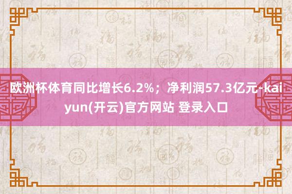   欧洲杯体育同比增长6.2%；净利润57.3亿元-kaiyun(开云)官方网站 登录入口