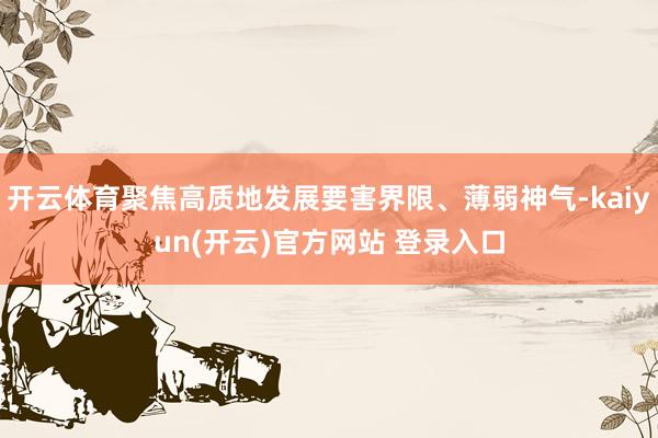   开云体育聚焦高质地发展要害界限、薄弱神气-kaiyun(开云)官方网站 登录入口