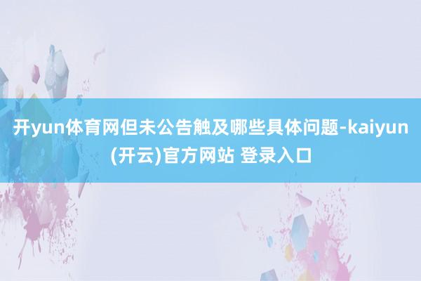   开yun体育网但未公告触及哪些具体问题-kaiyun(开云)官方网站 登录入口