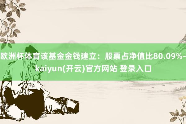 欧洲杯体育该基金金钱建立：股票占净值比80.09%-kaiyun(开云)官方网站 登录入口