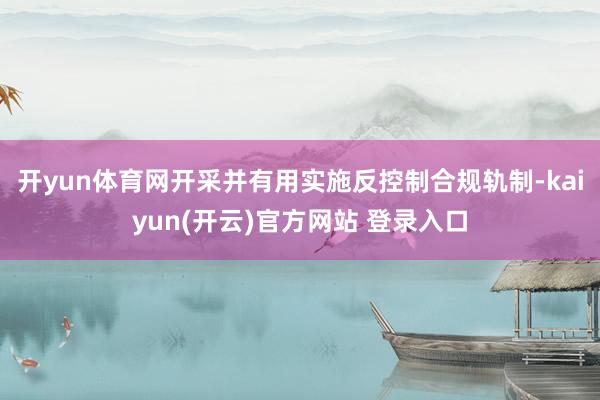 开yun体育网开采并有用实施反控制合规轨制-kaiyun(开