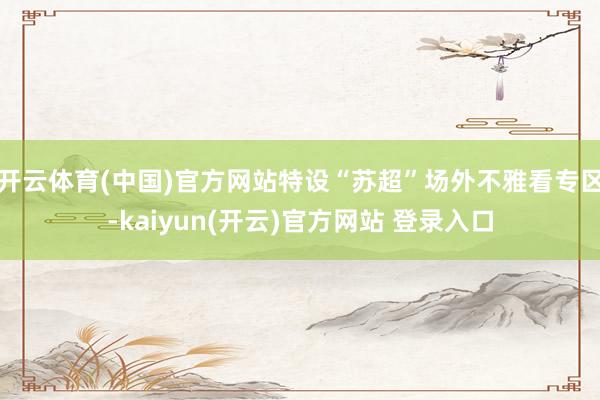 开云体育(中国)官方网站特设“苏超”场外不雅看专区-kaiy