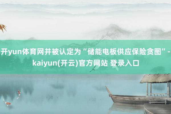 开yun体育网并被认定为“储能电板供应保险贪图”-kaiyu