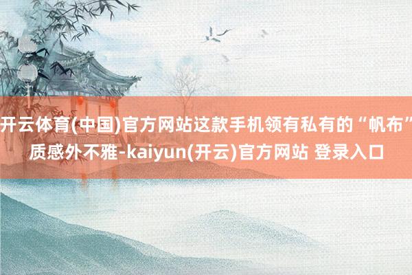 开云体育(中国)官方网站这款手机领有私有的“帆布”质感外不雅-kaiyun(开云)官方网站 登录入口