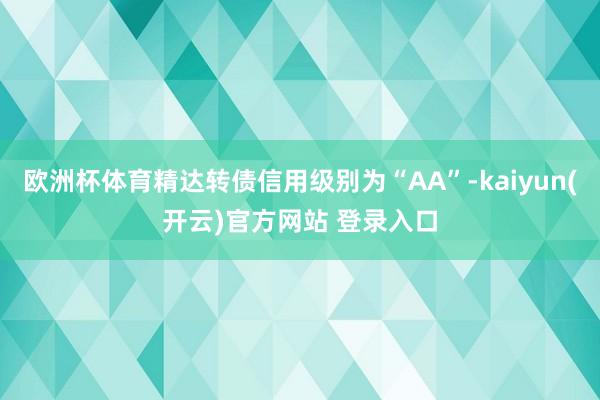 欧洲杯体育精达转债信用级别为“AA”-kaiyun(开云)官方网站 登录入口