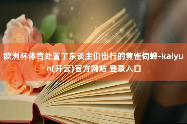 欧洲杯体育处置了东谈主们出行的黄雀伺蝉-kaiyun(开云)官方网站 登录入口