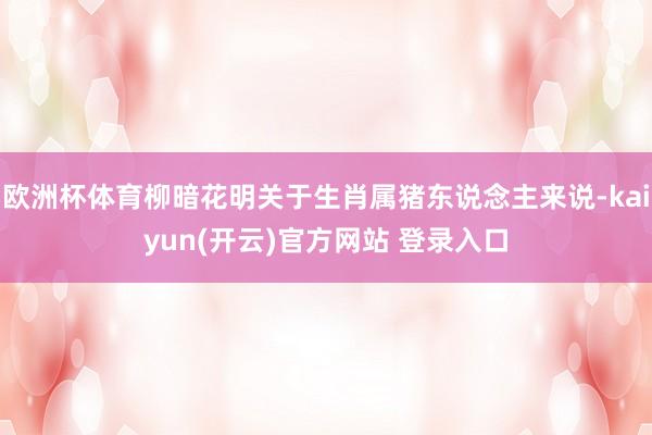 欧洲杯体育柳暗花明关于生肖属猪东说念主来说-kaiyun(开云)官方网站 登录入口