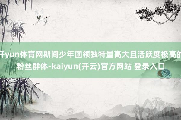 开yun体育网期间少年团领独特量高大且活跃度极高的粉丝群体-kaiyun(开云)官方网站 登录入口