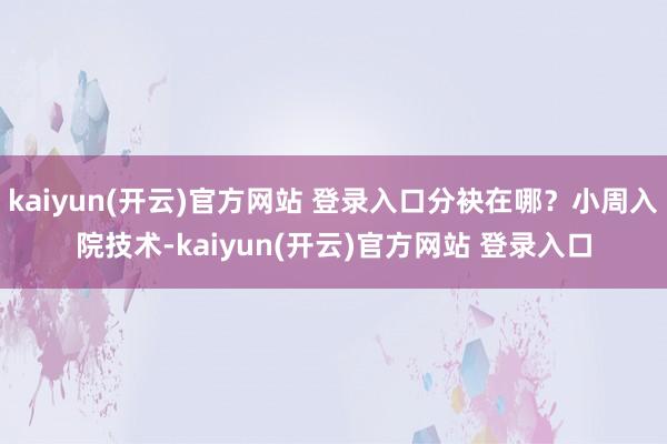   kaiyun(开云)官方网站 登录入口分袂在哪？小周入院技术-kaiyun(开云)官方网站 登录入口