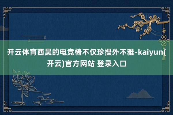   开云体育西昊的电竞椅不仅珍摄外不雅-kaiyun(开云)官方网站 登录入口