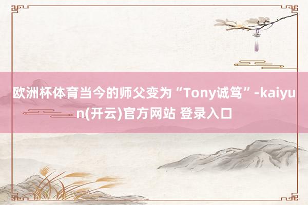   欧洲杯体育当今的师父变为“Tony诚笃”-kaiyun(开云)官方网站 登录入口