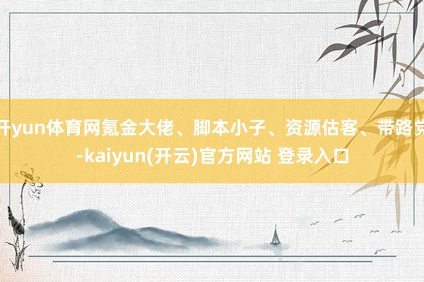 开yun体育网氪金大佬、脚本小子、资源估客、带路党-kaiyun(开云)官方网站 登录入口