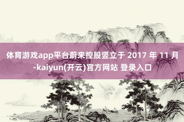 体育游戏app平台蔚来控股竖立于 2017 年 11 月-kaiyun(开云)官方网站 登录入口