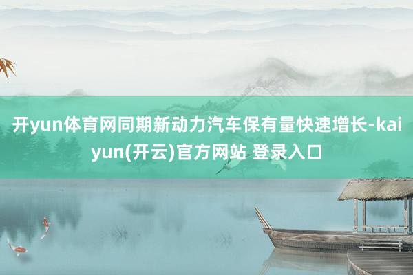 开yun体育网同期新动力汽车保有量快速增长-kaiyun(开云)官方网站 登录入口