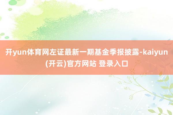开yun体育网左证最新一期基金季报披露-kaiyun(开云)
