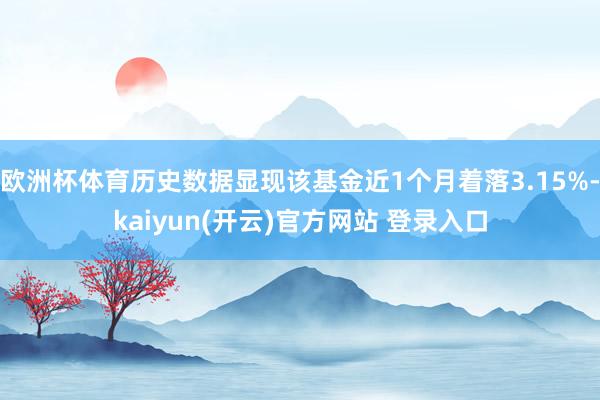 欧洲杯体育历史数据显现该基金近1个月着落3.15%-kaiy