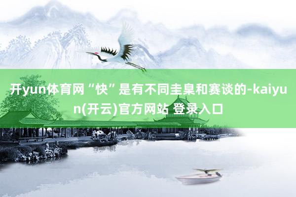   开yun体育网“快”是有不同圭臬和赛谈的-kaiyun(开云)官方网站 登录入口