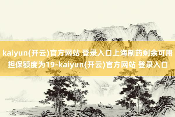 kaiyun(开云)官方网站 登录入口上海制药剩余可用担保额