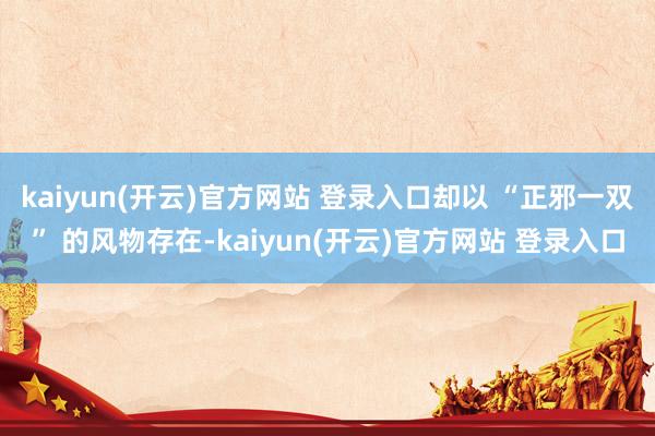 kaiyun(开云)官方网站 登录入口却以 “正邪一双” 的