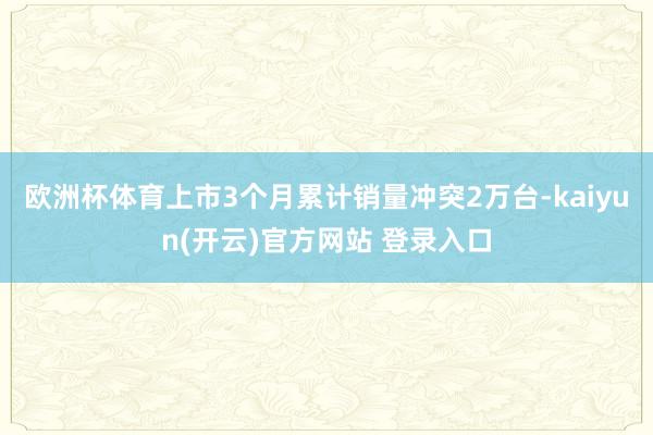 欧洲杯体育上市3个月累计销量冲突2万台-kaiyun(开云)官方网站 登录入口