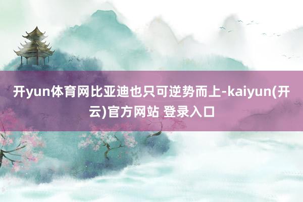 开yun体育网比亚迪也只可逆势而上-kaiyun(开云)官方网站 登录入口